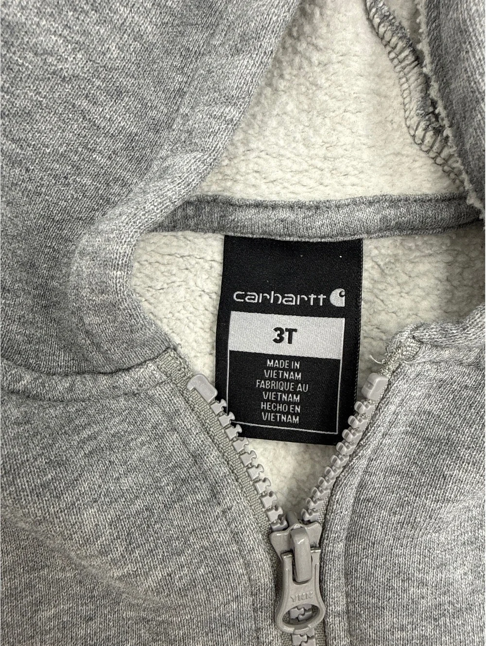 Carhartt Toddler 3T Gray Fleece-Lined Hoodie Sweatshirt
